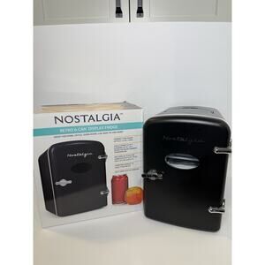 Brand New – Nostalgia Retro 6-Can Mini Fridge (Black) Skin Care Fridge